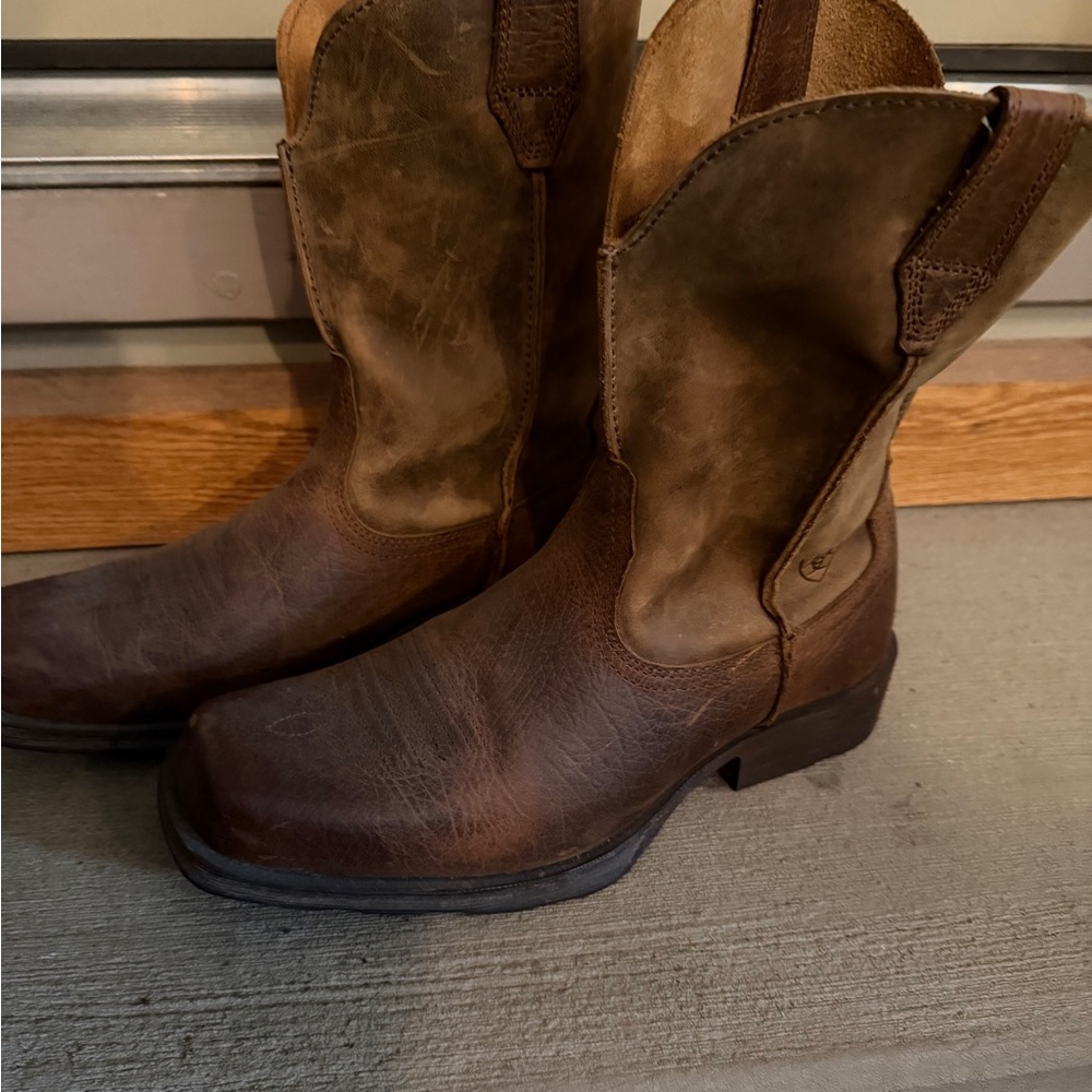 Ariat Brown Tan Leather Cowboy Boots